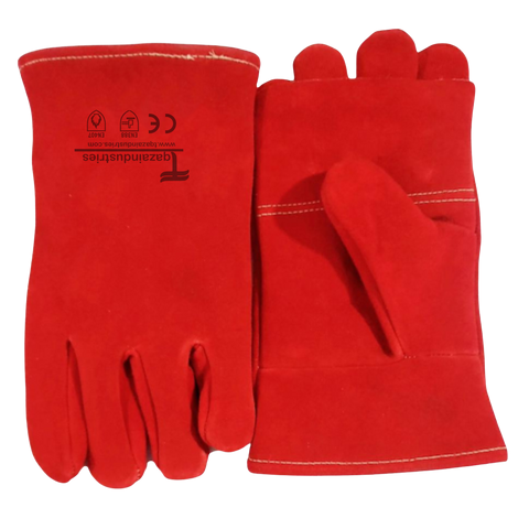 Red Heat Resistance Welding Gloves Wrist Length (IT-121)