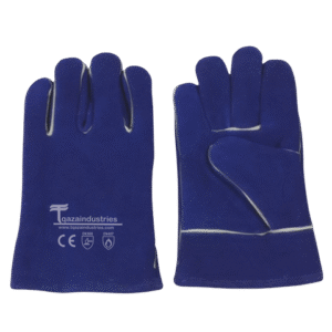 Blue Lined Welding Gloves Wrist Length (IT-128)