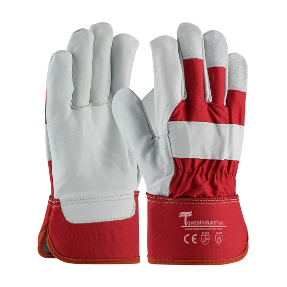 Red Grain Leather Work Gloves (IT-172)